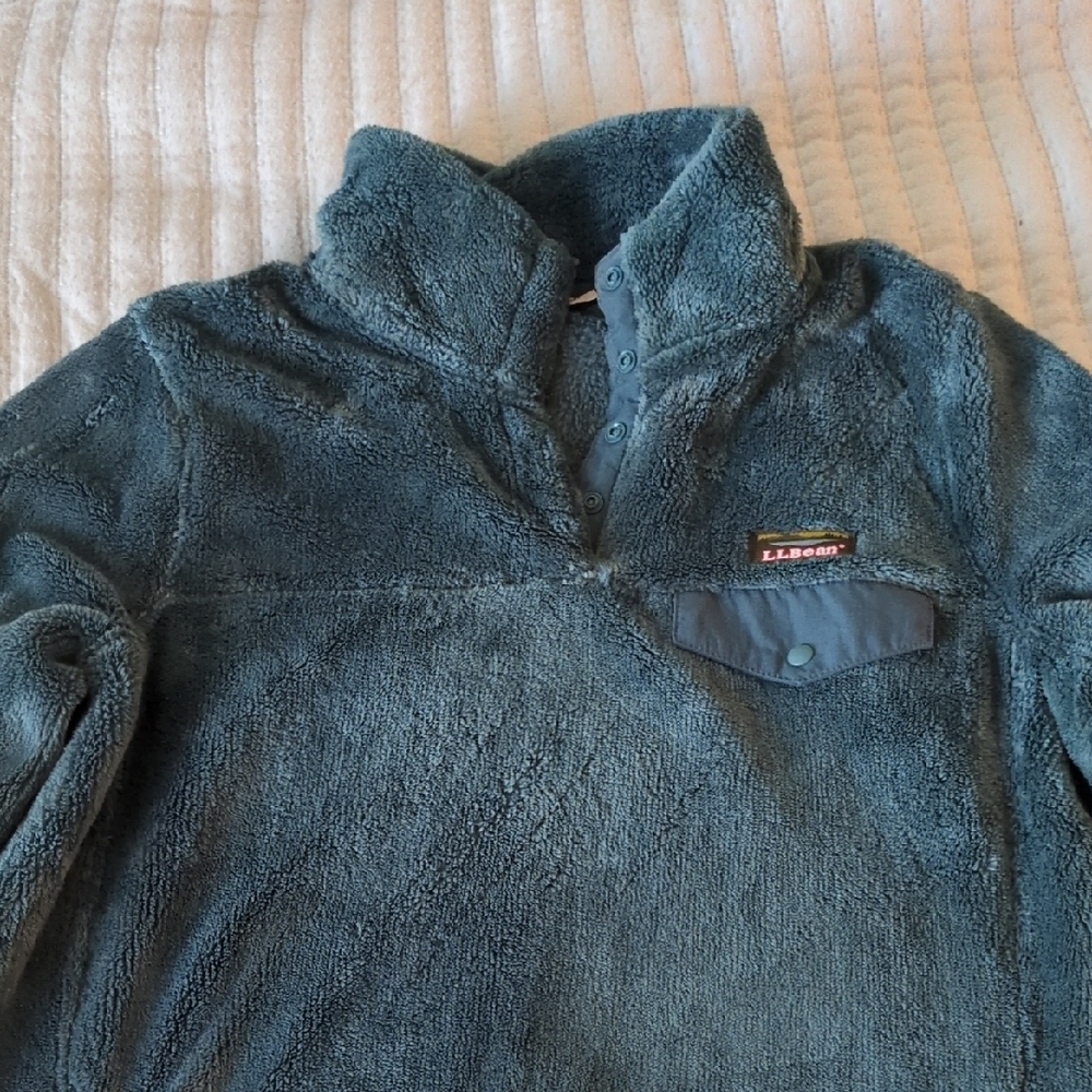 L.L. Bean Teal Fleece Pullover